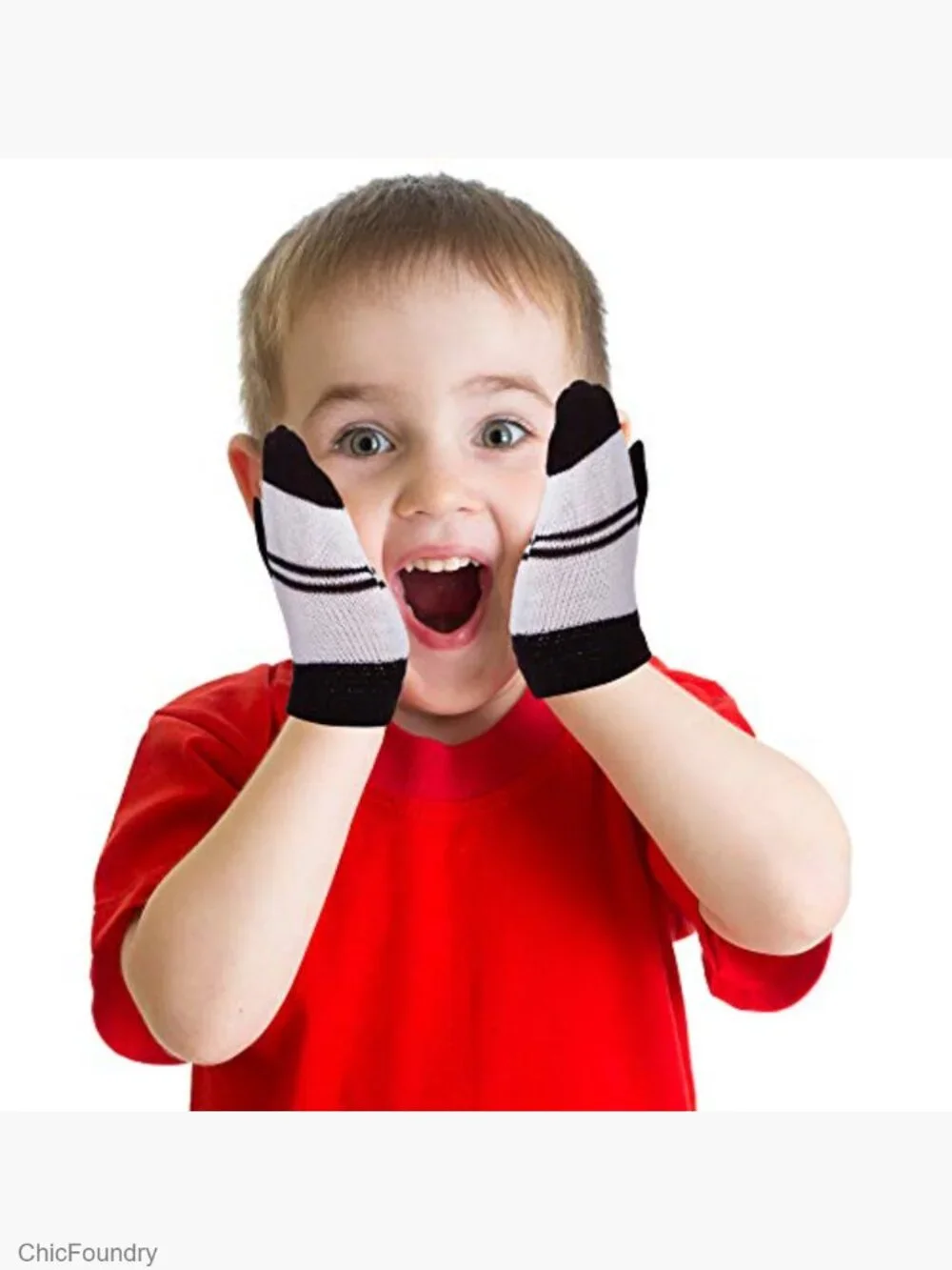 3 Pairs Toddler Magic Stretch Mittens Winter Knitted Gloves 1-4 Years